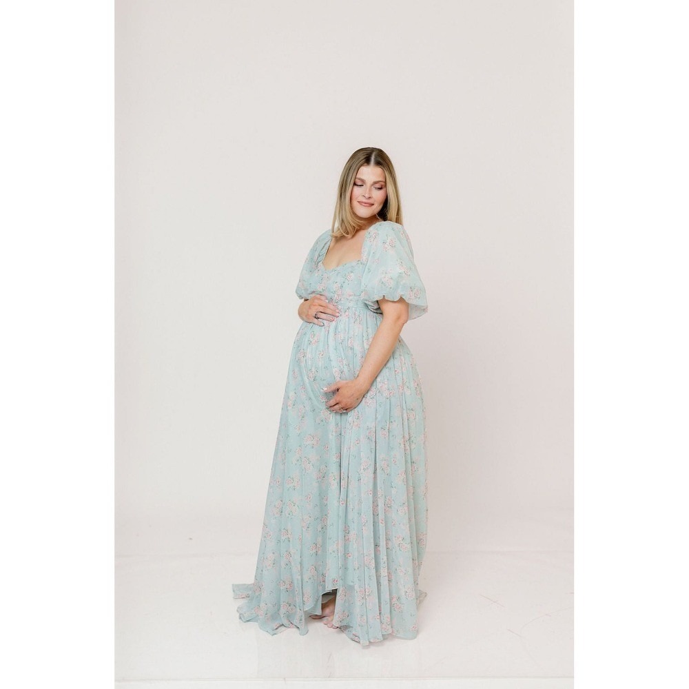 Worth Collective Willow Maxi Dress w/Train Cottage Sage Large NWT Princess - Picture 14 of 15